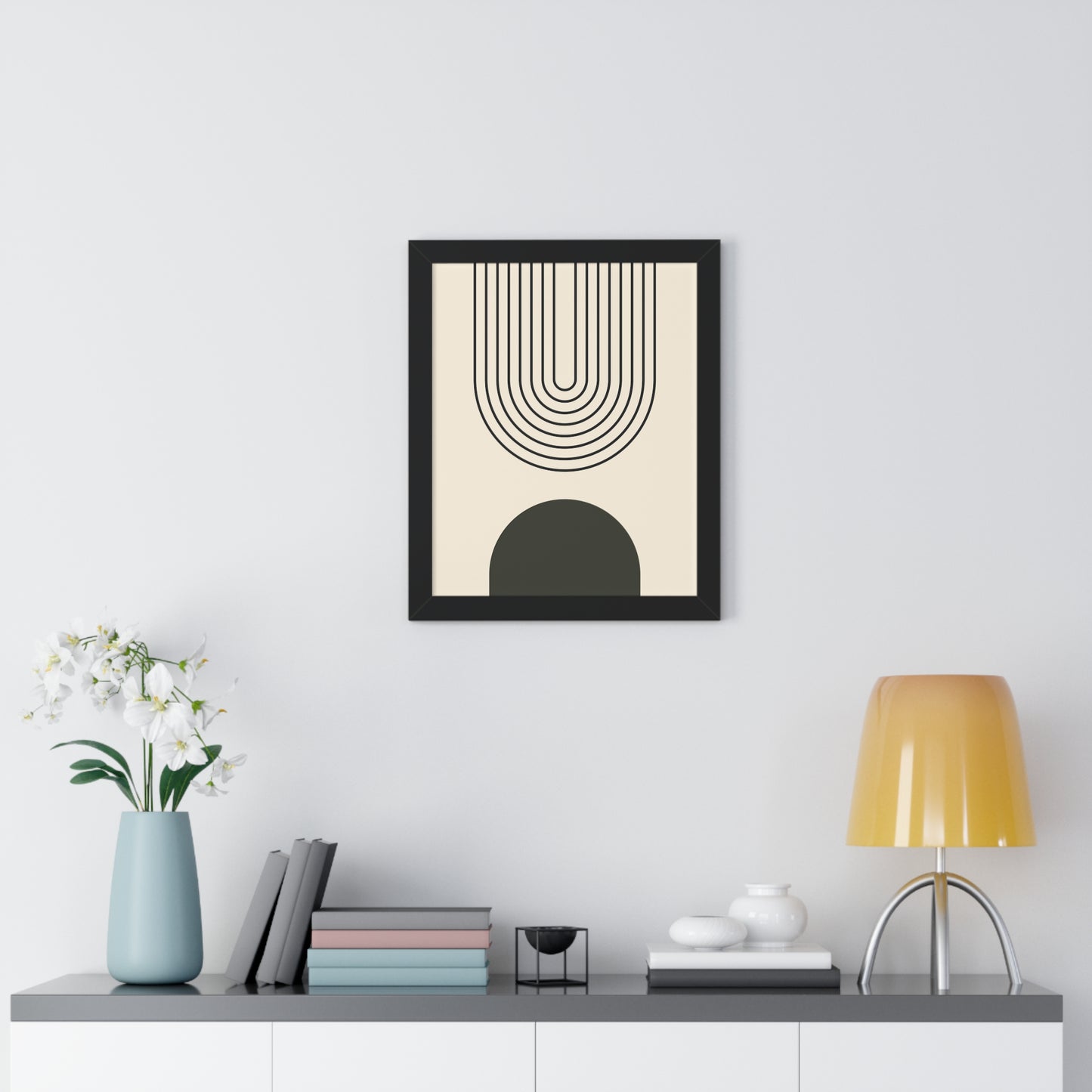 Minimalistic Wall Decor, Mid- Century Modern Wall Art, Black and Neutral Tone