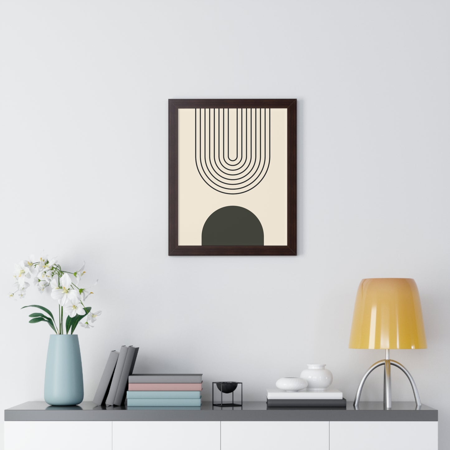 Minimalistic Wall Decor, Mid- Century Modern Wall Art, Black and Neutral Tone