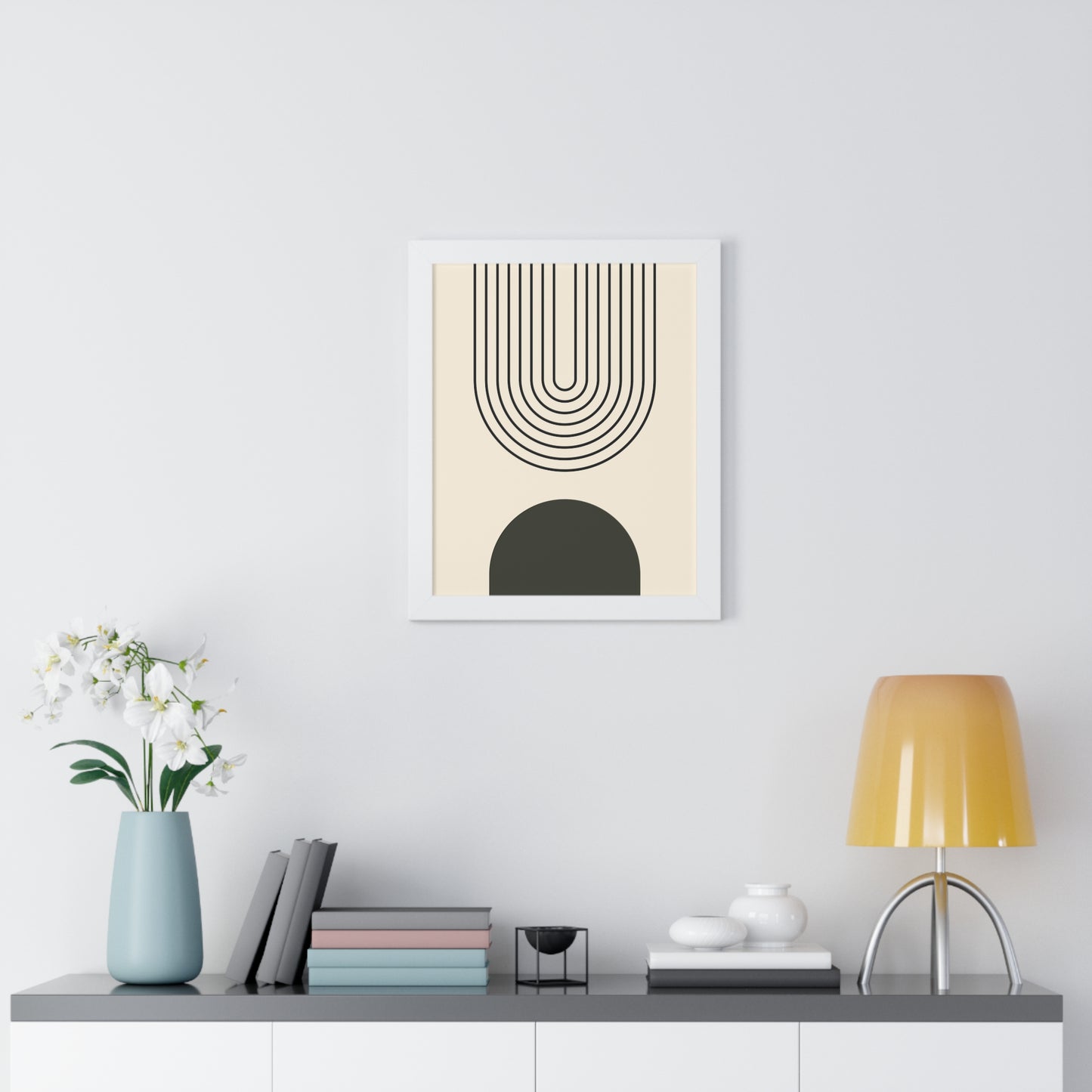 Minimalistic Wall Decor, Mid- Century Modern Wall Art, Black and Neutral Tone